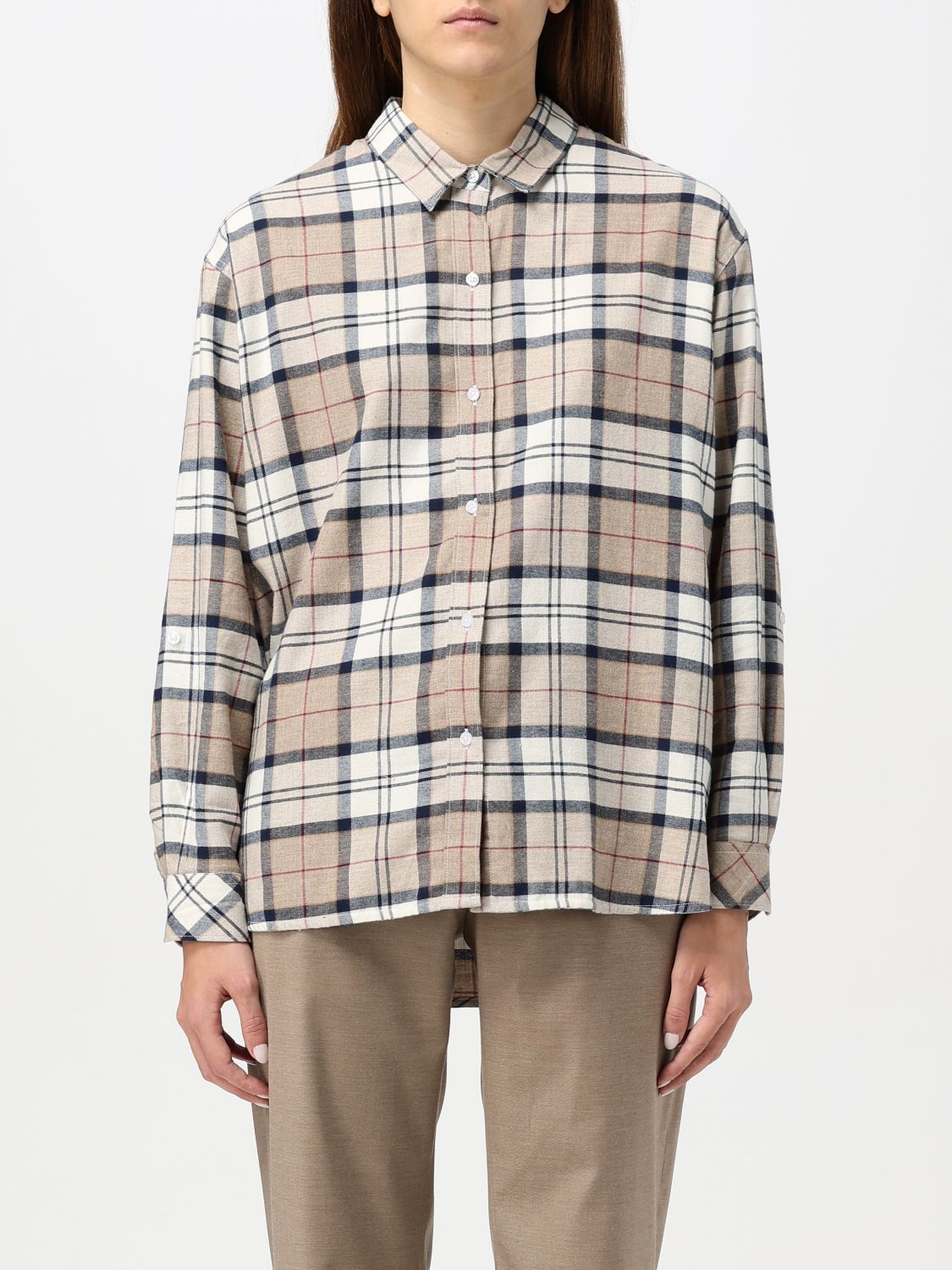 Shop Barbour Shirt  Woman Color Multicolor In Bunt