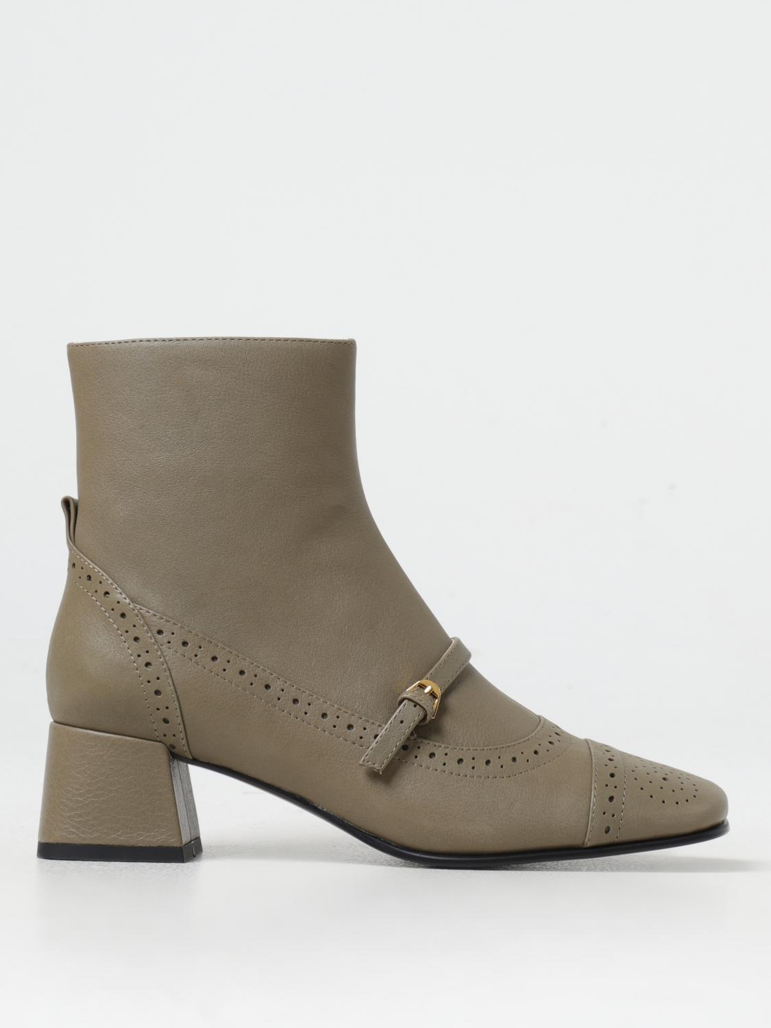 Shop Coccinelle Flat Ankle Boots  Woman Color Green In Grün