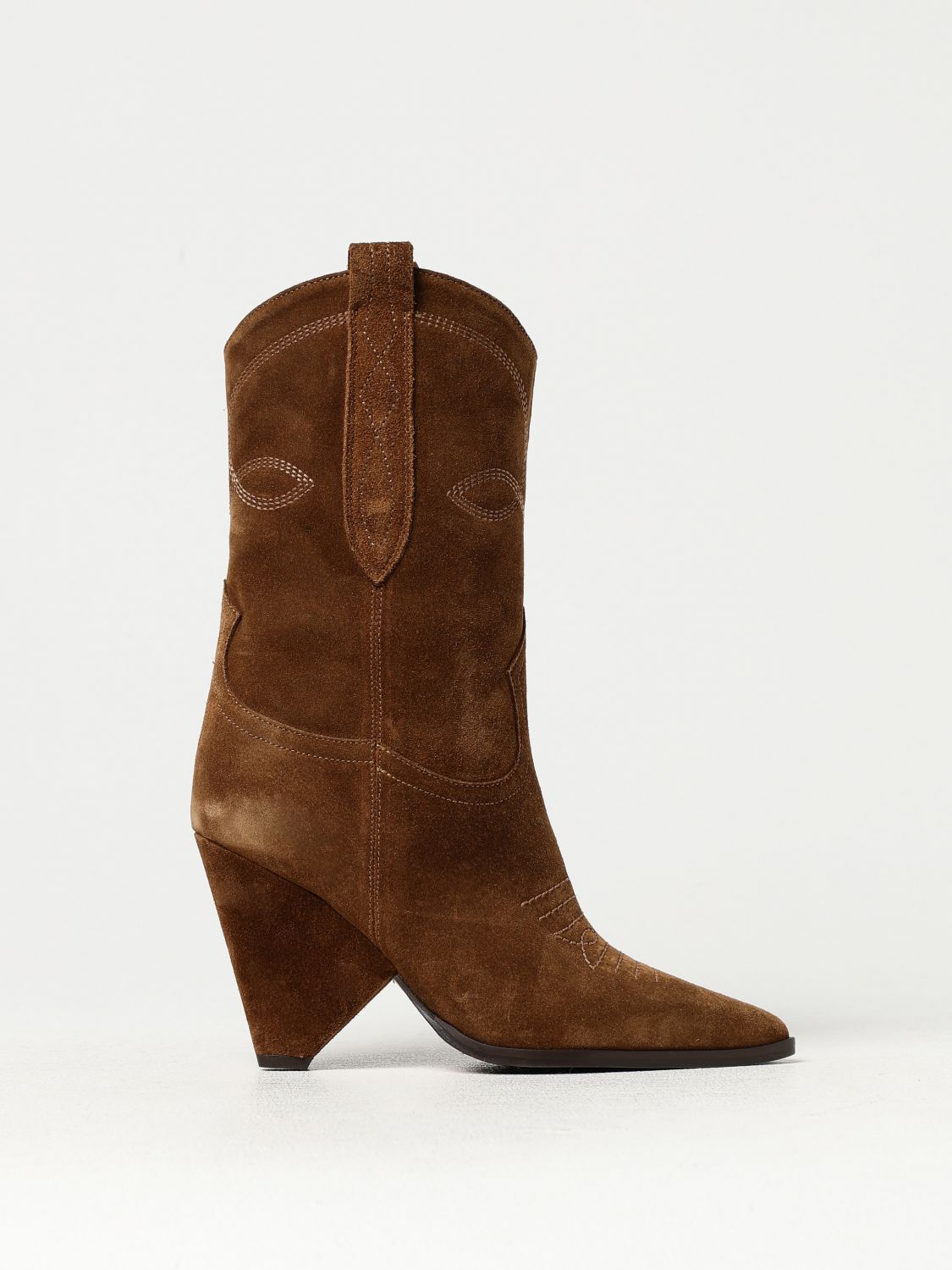 Shop Dondup Flat Ankle Boots  Woman Color Brown In Braun