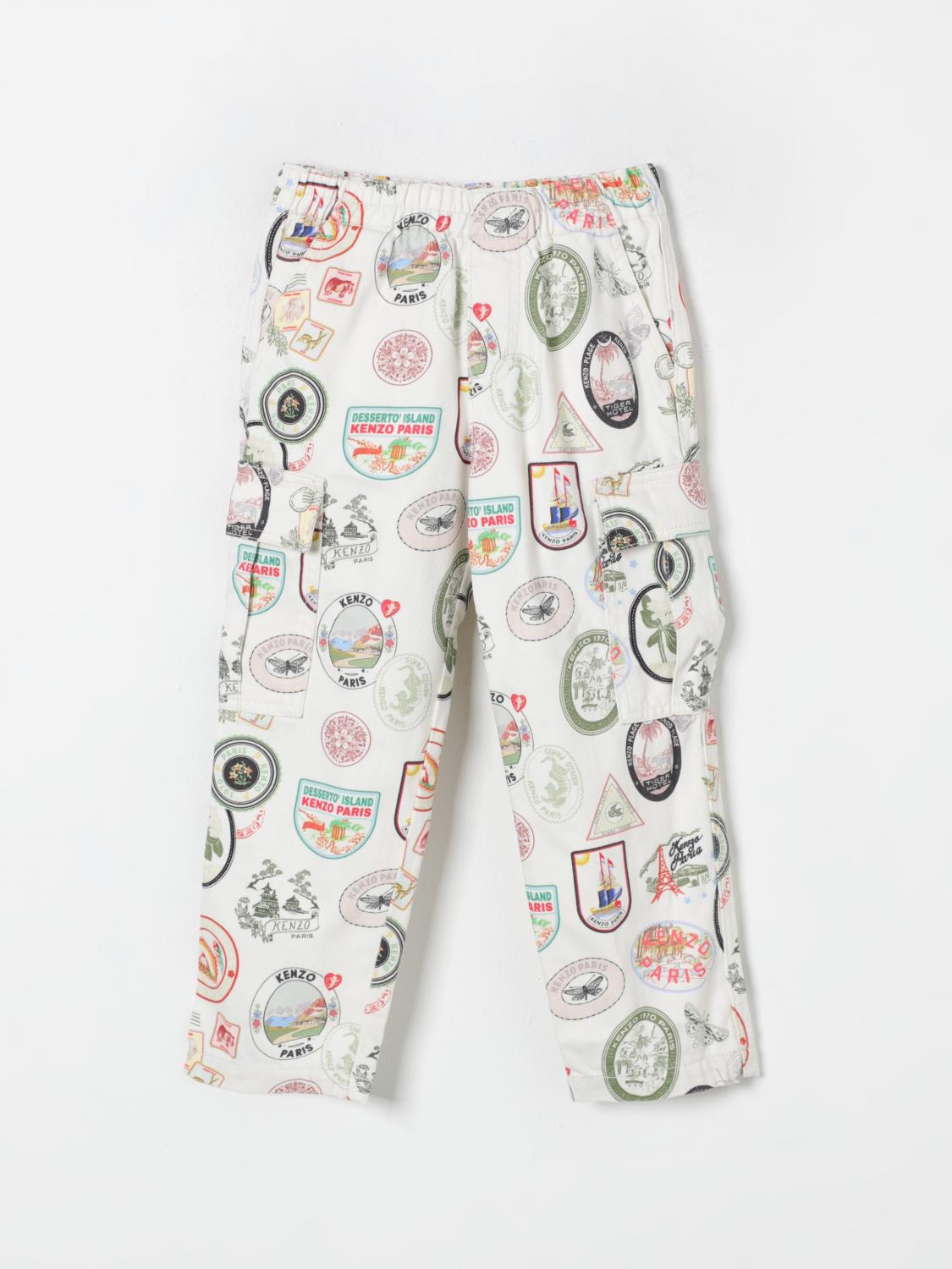 Shop Kenzo Pants  Kids Kids Color White In Weiss