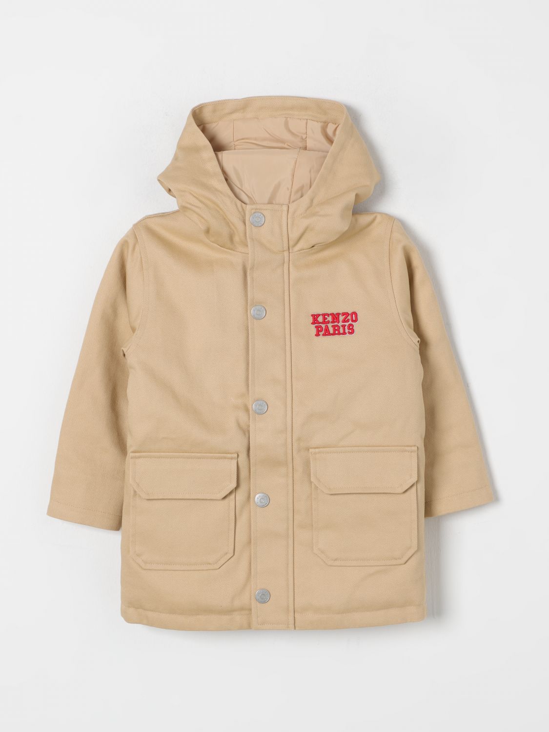 Shop Kenzo Coat  Kids Kids Color Beige