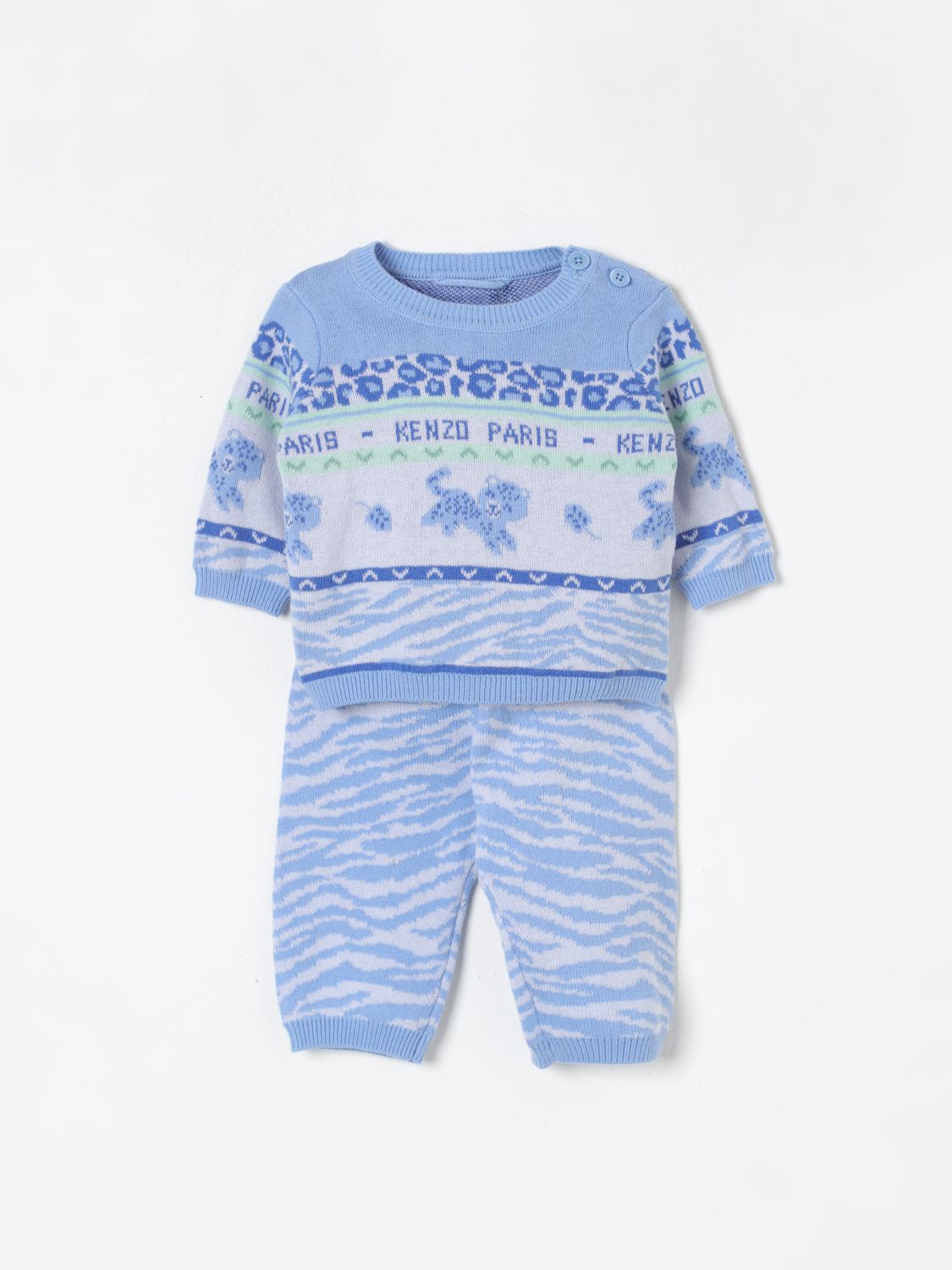 Shop Kenzo Romper  Kids Kids Color Gnawed Blue In Hellblau