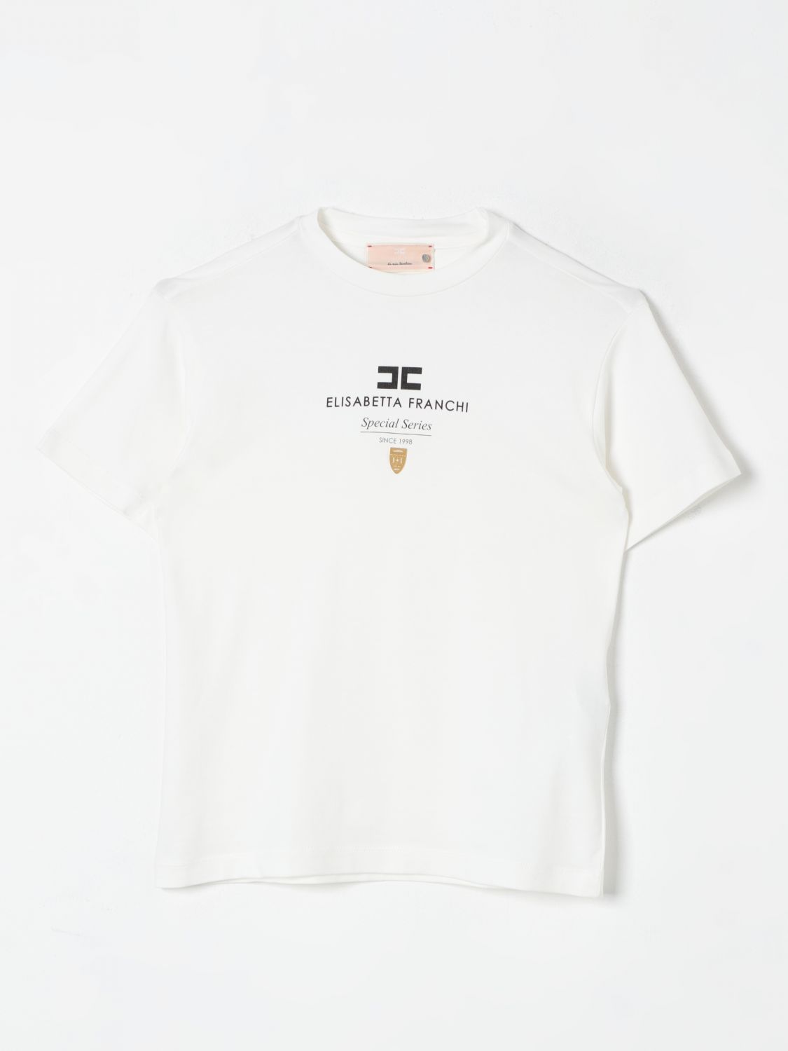 Shop Elisabetta Franchi La Mia Bambina T-shirt  Kids Color Ivory