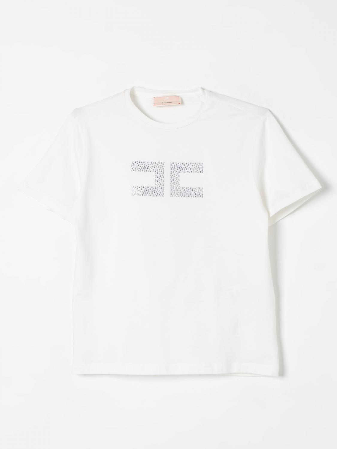 Shop Elisabetta Franchi La Mia Bambina T-shirt  Kids Color Ivory