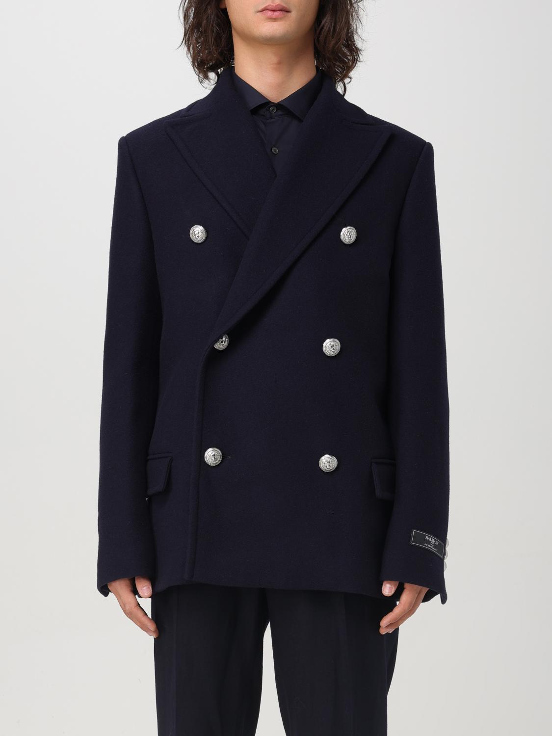 Coat BALMAIN Men color Blue Coat BALMAIN Men color Blue