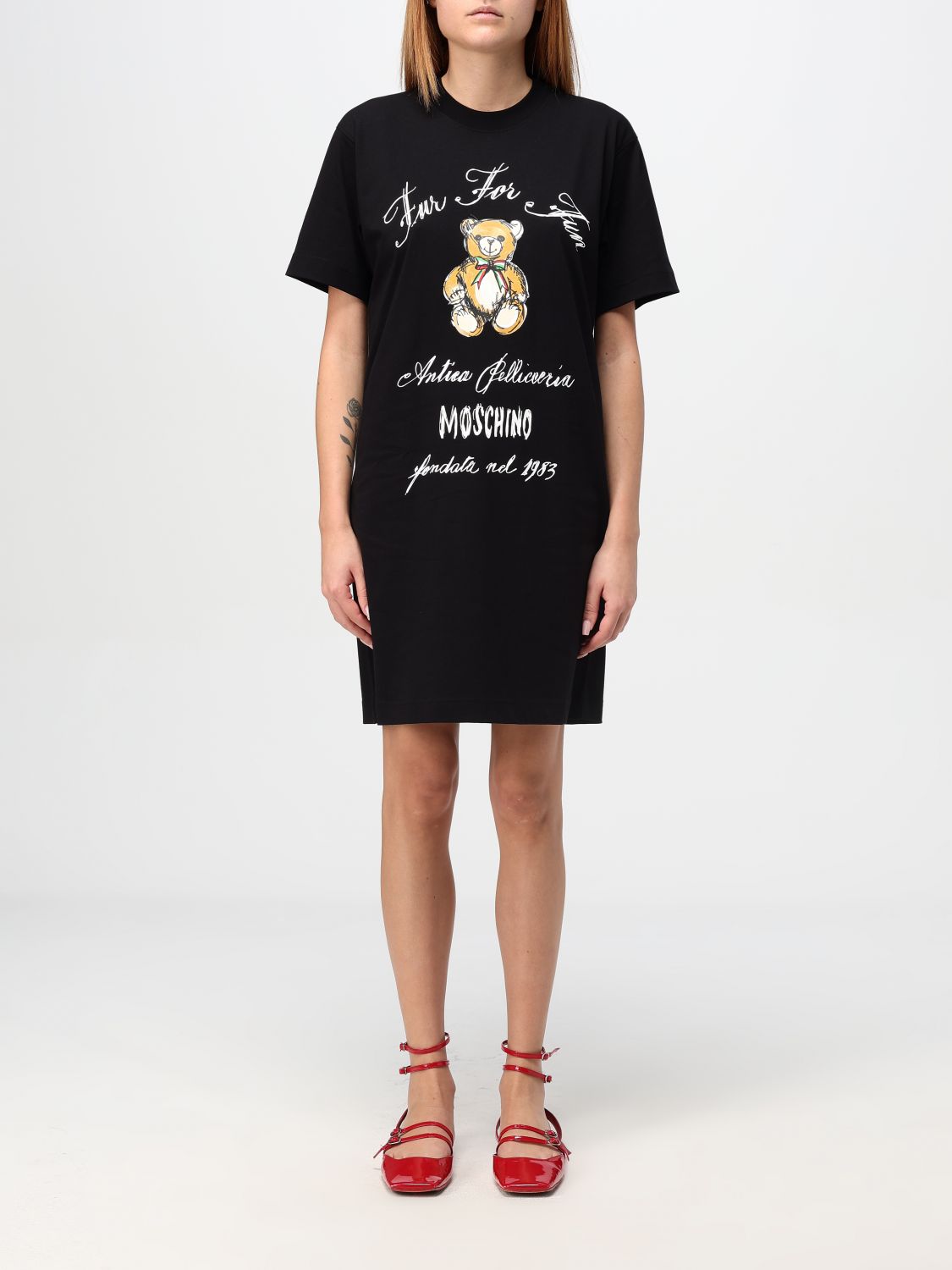 Shop Moschino Couture Dress  Woman Color Black In Schwarz