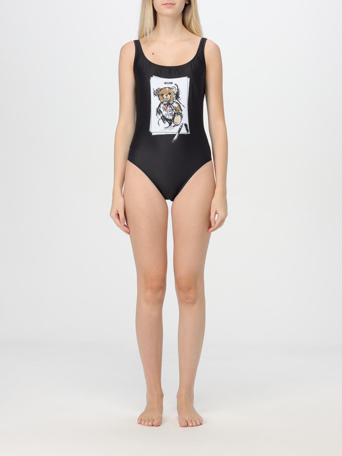 Shop Moschino Couture Swimsuit  Woman Color Black In Schwarz