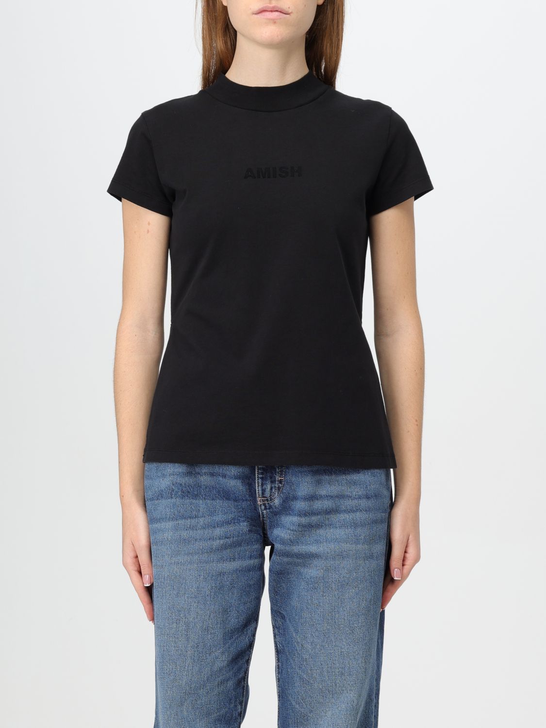 Shop Amish T-shirt  Woman Color Black In Schwarz