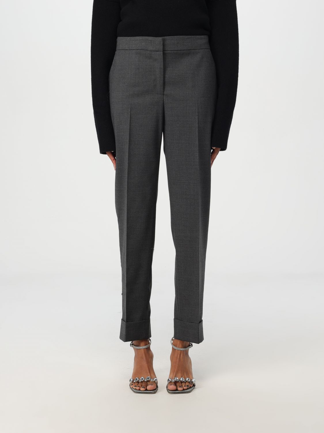 Shop Pt Torino Pants  Woman Color Grey In Grau