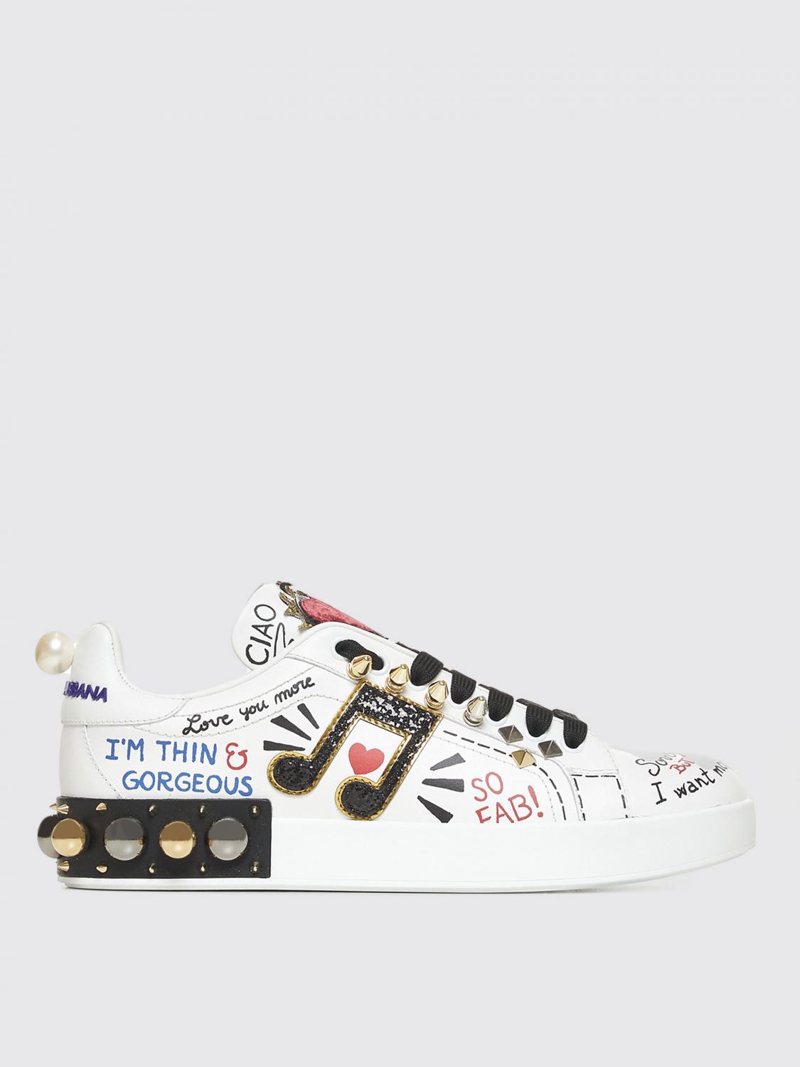 Shop Dolce & Gabbana Sneakers  Woman Color White In Weiss