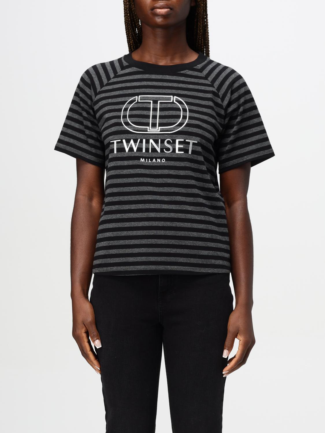 TWINSET T-SHIRT TWINSET WOMAN COLOR CHARCOAL G07786033