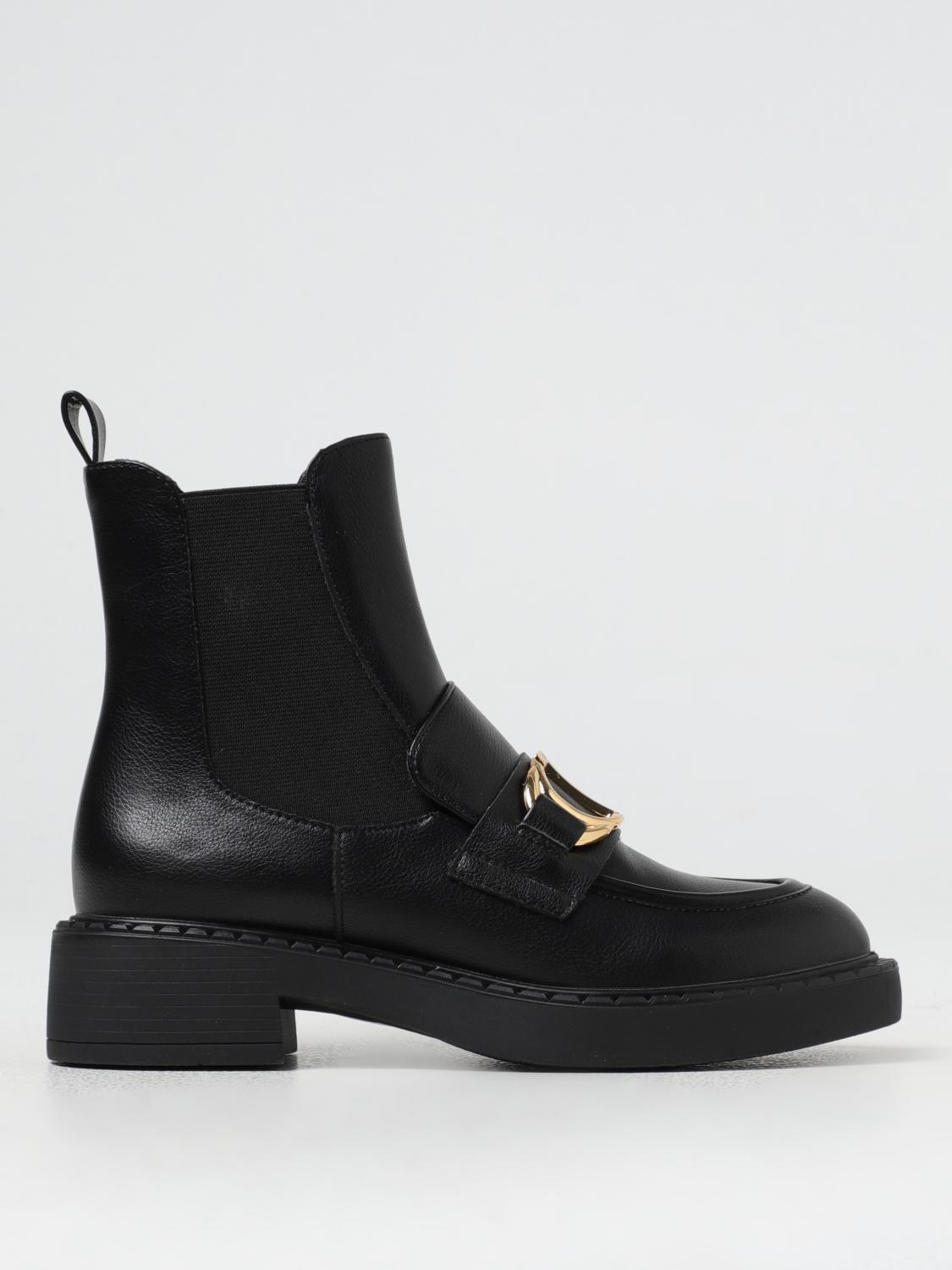 Twinset 40mm Logo-plaque Ankle Boots In Schwarz