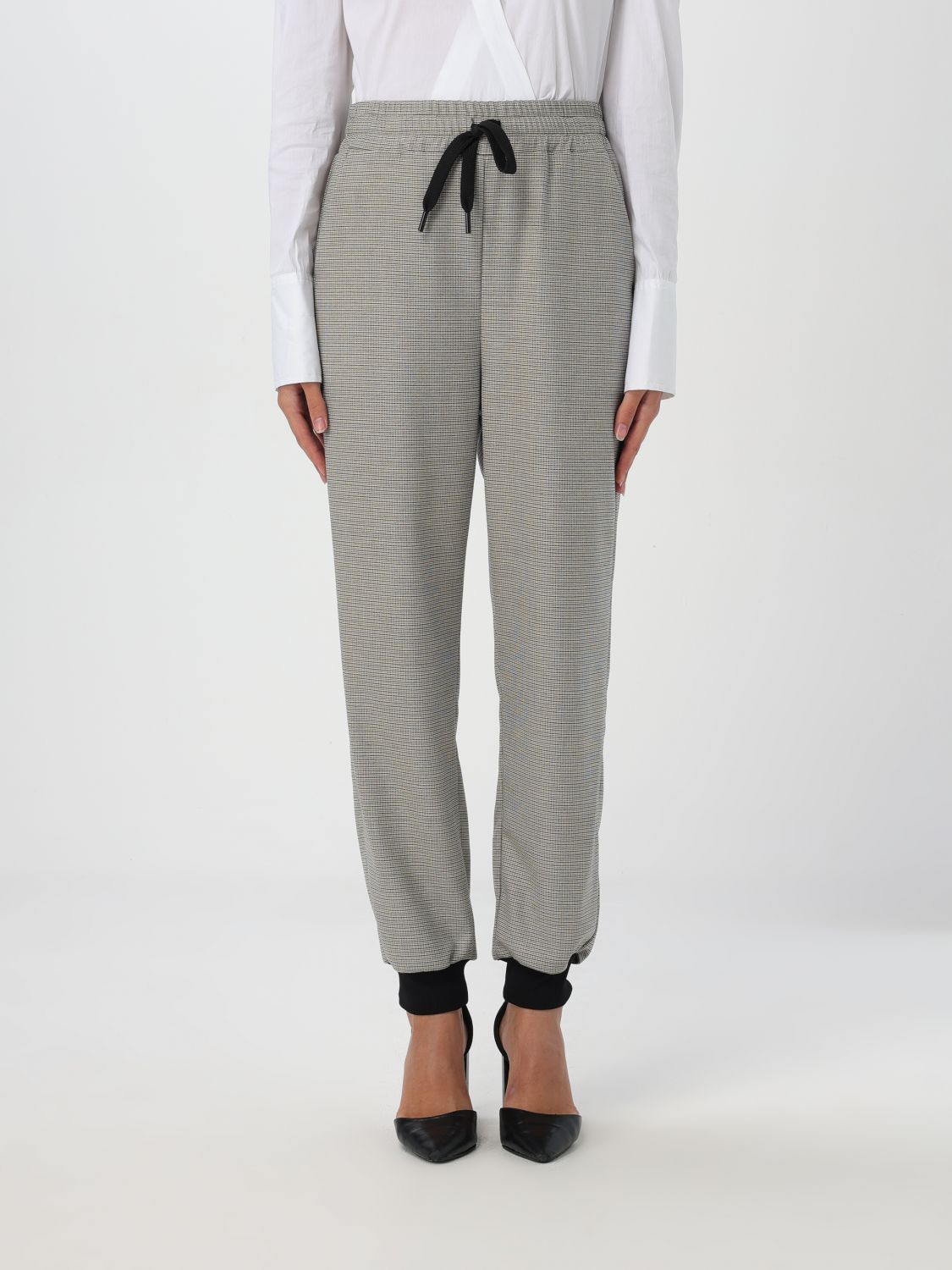 Shop Twinset Pants  Woman Color Grey In Grau