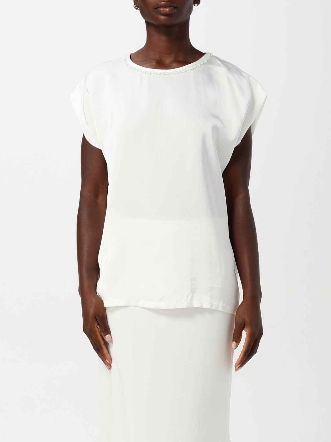 Shop Fabiana Filippi Top  Woman Color White In Weiss