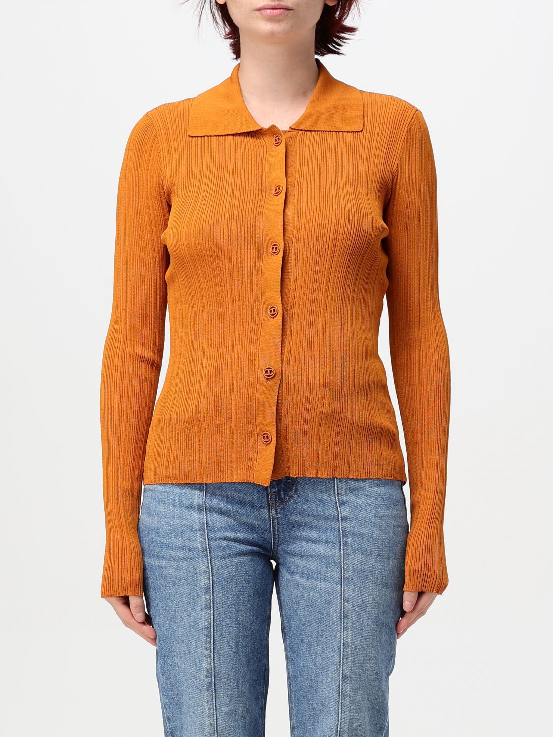 Shop Twinset Cardigan  Woman Color Ocher In Ocker