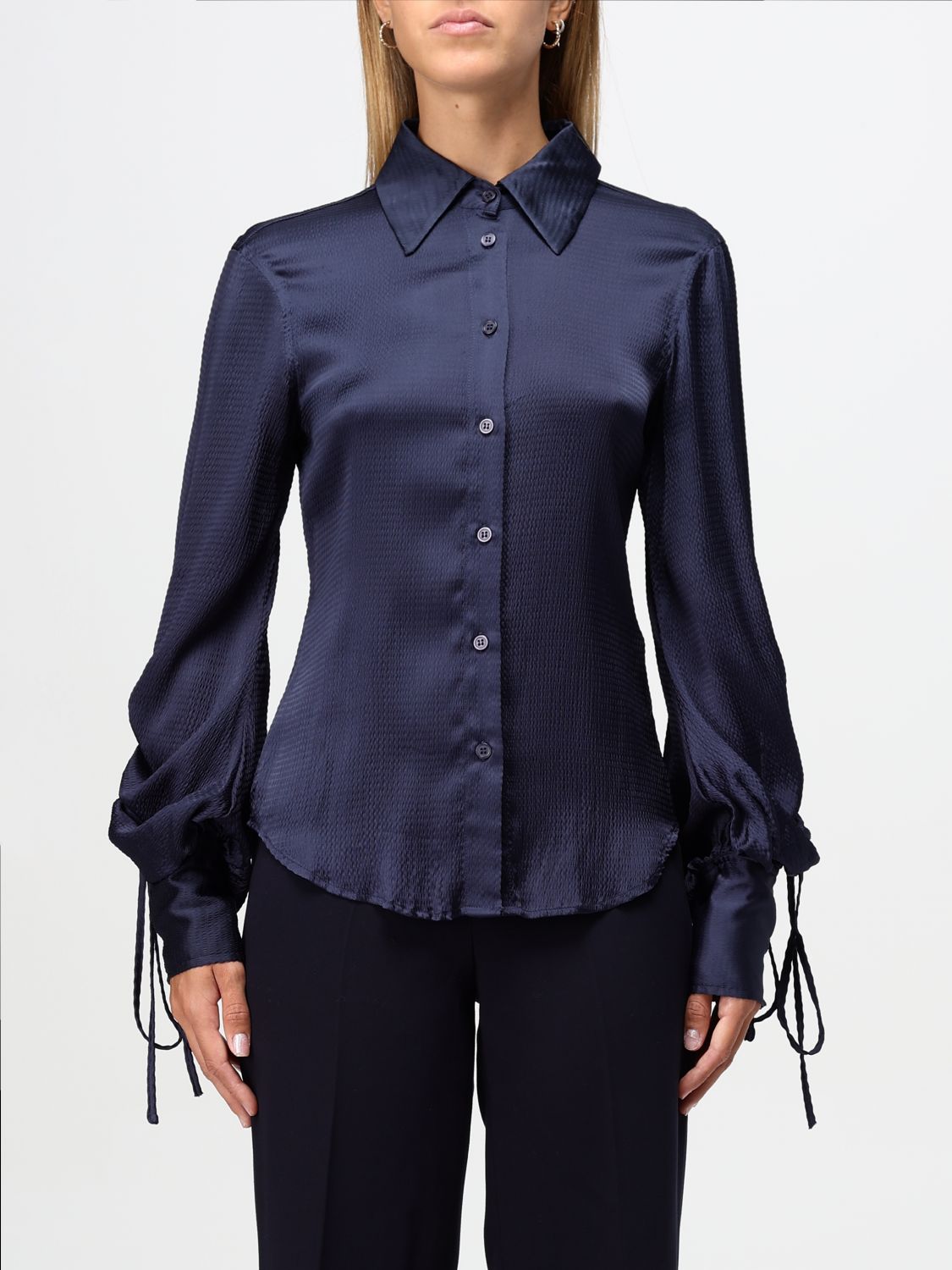 Shop Twinset Shirt  Woman Color Indigo