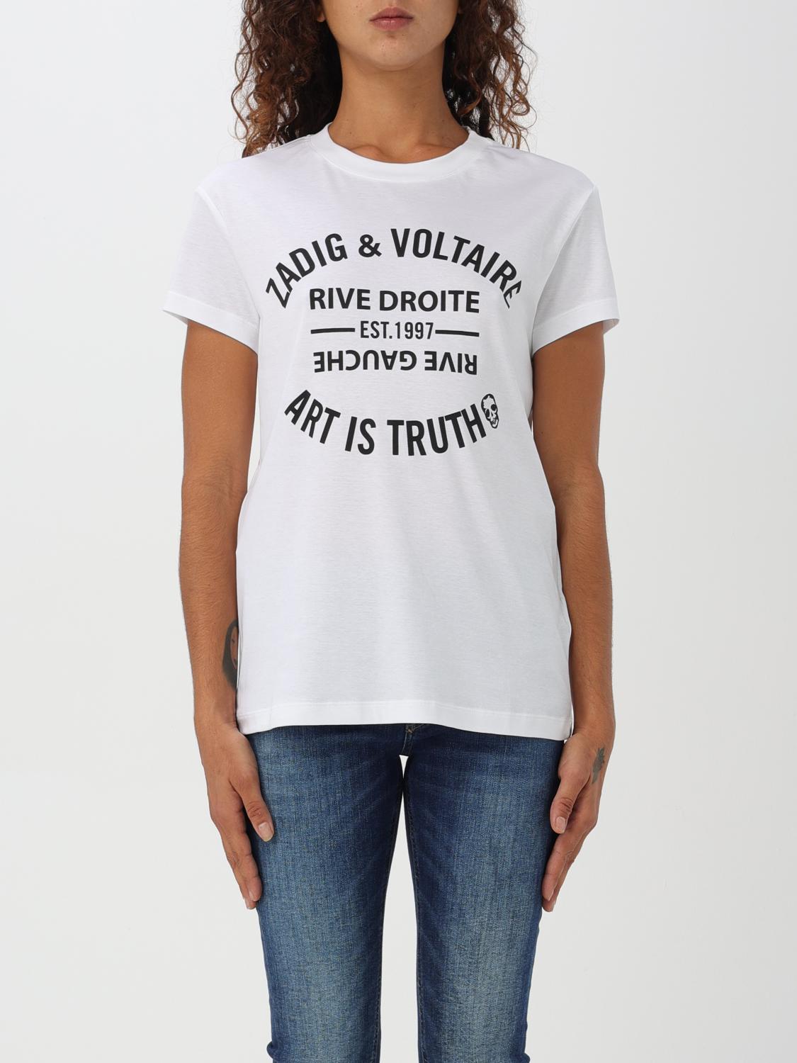 Zadig & Voltaire Crew Neck Graphic Print Top In White