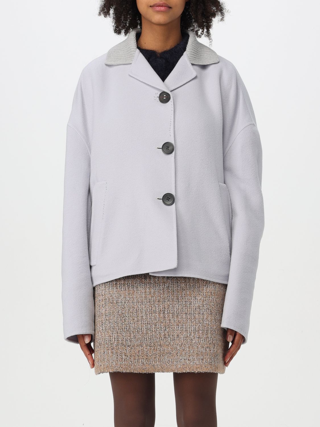 Shop Marni Jacket  Woman Color Grey In Grau