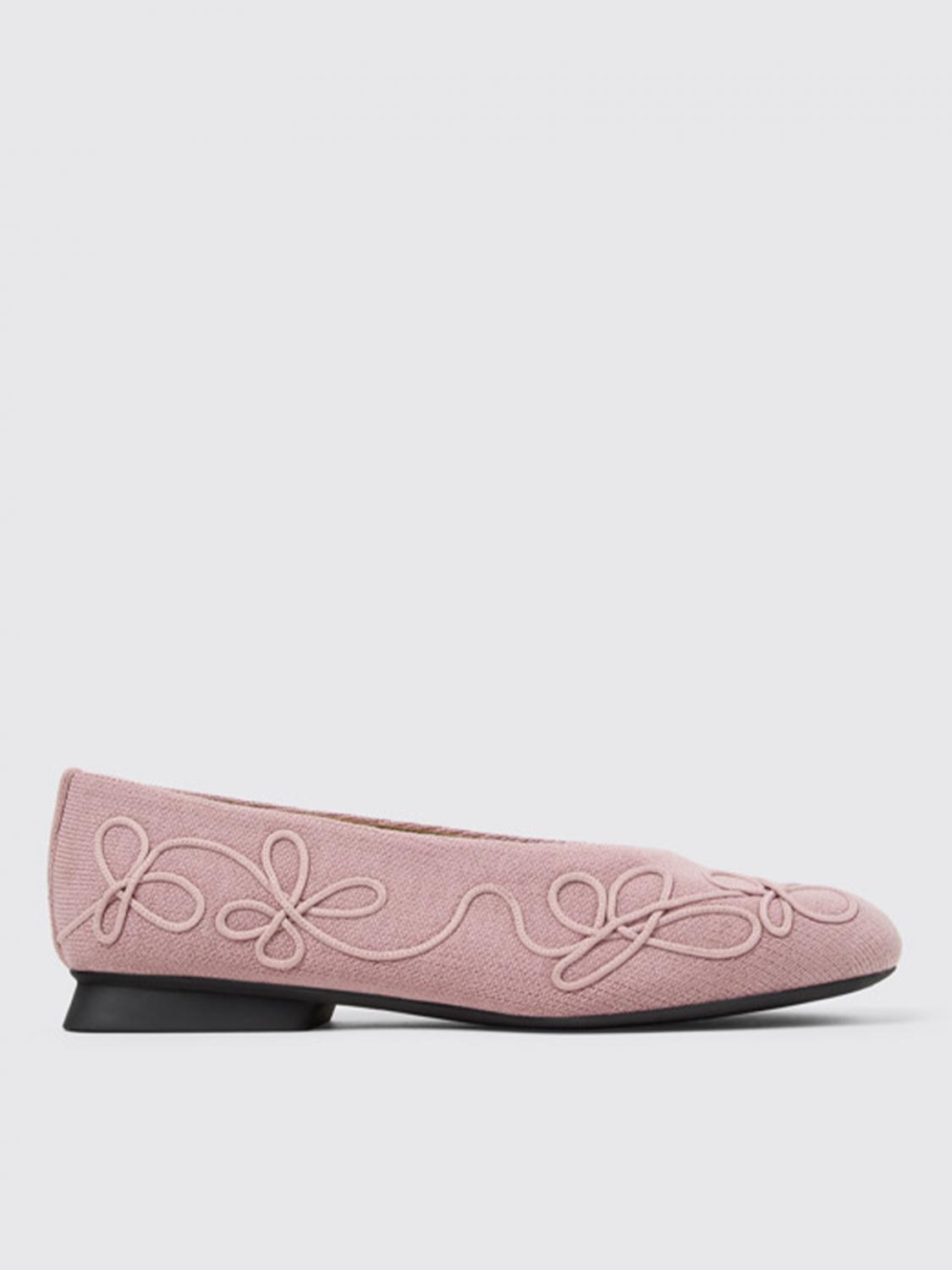 Camper Casi Myra Embroidered Ballerinas In Pink