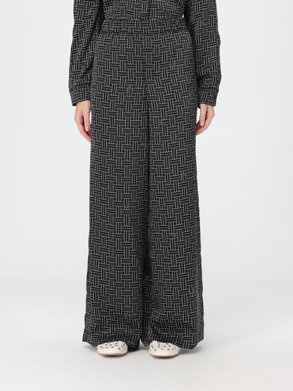 Kenzo Geometric-pattern Trousers In Gray