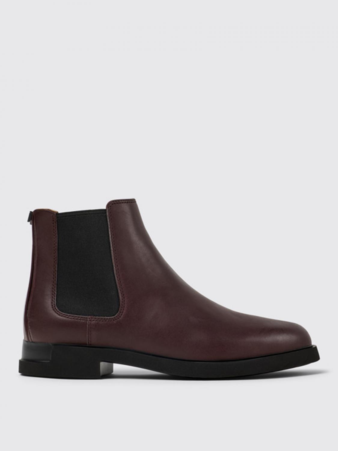 Camper Flat Ankle Boots Woman Color Burgundy In Burgunderrot