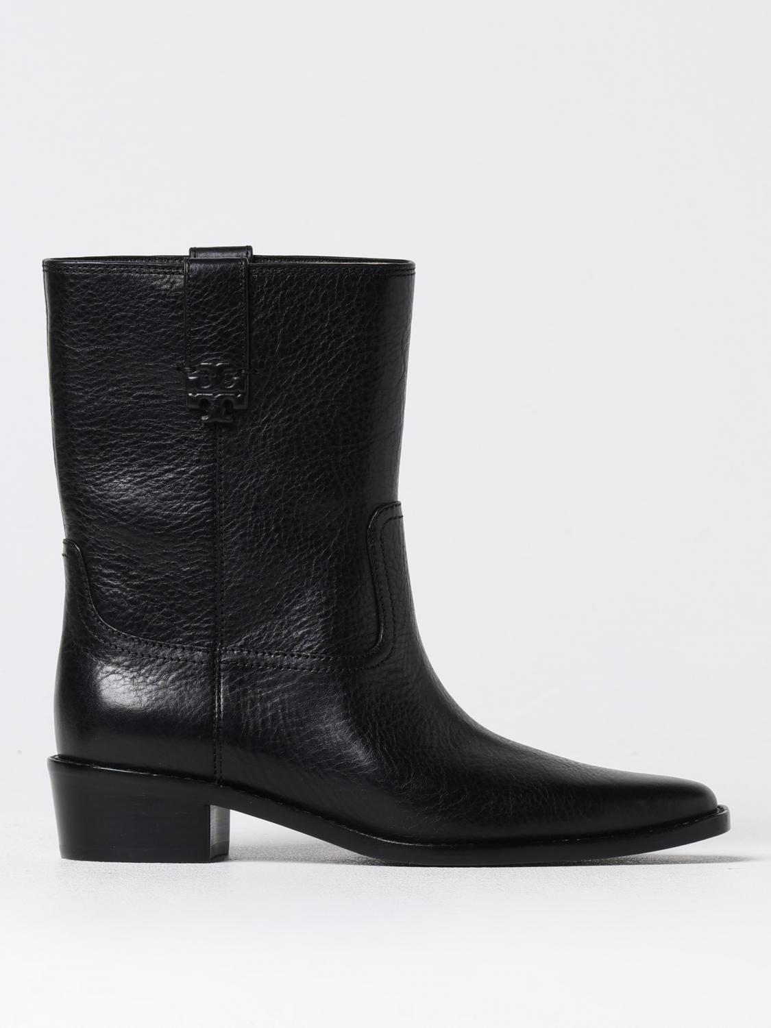 Tory Burch Urban Western Style Short Boots In Schwarz