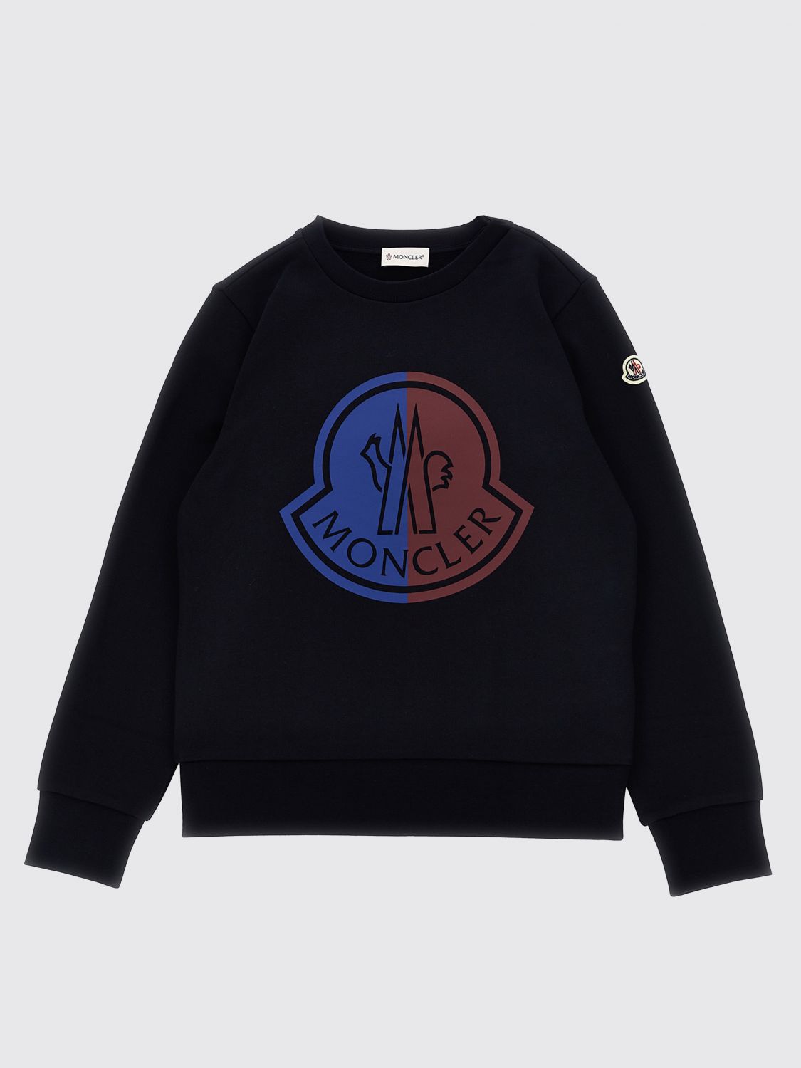 Shop Moncler Sweater  Kids Color Blue In Blau