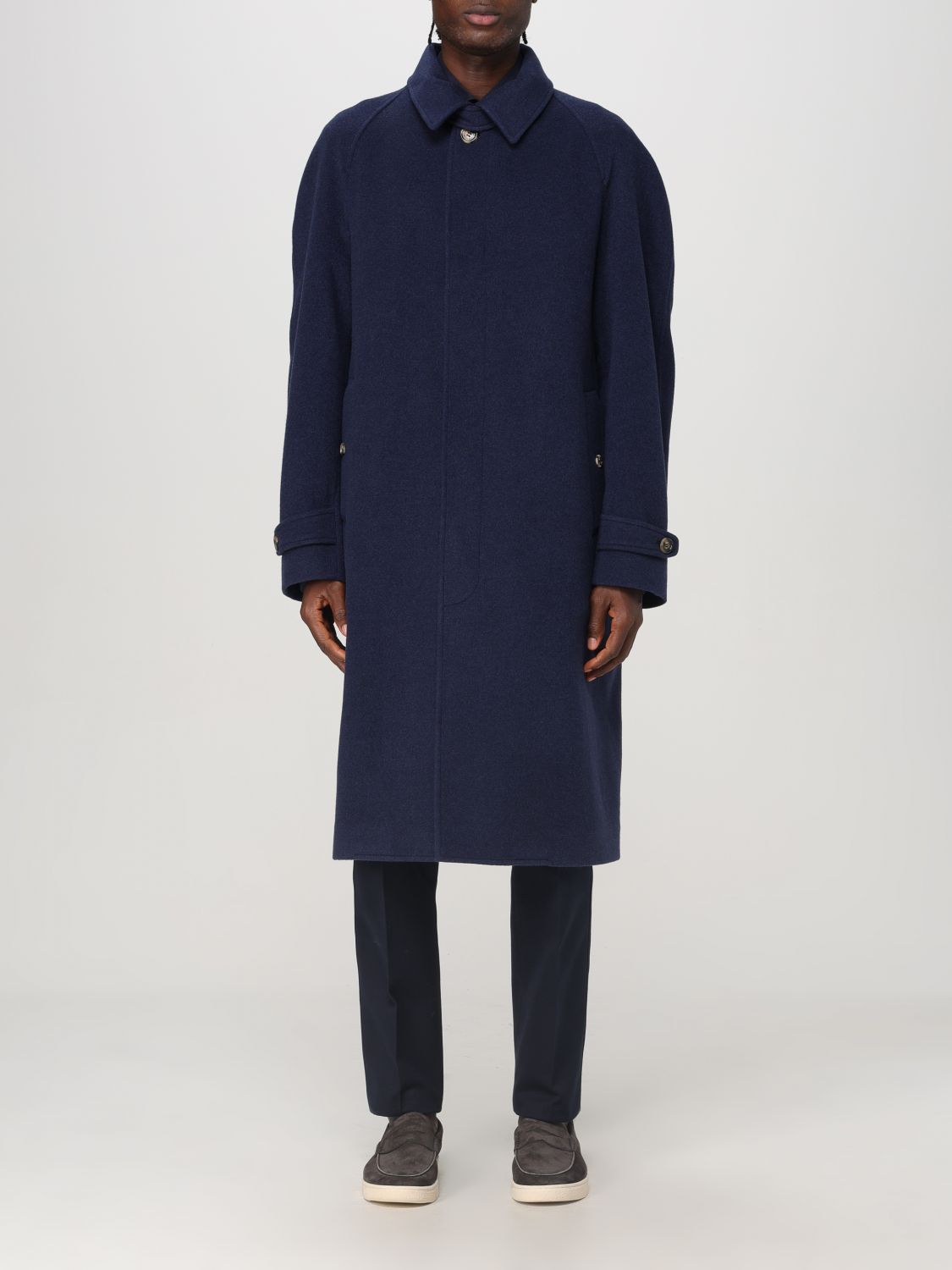 Shop Brunello Cucinelli Coat  Men Color Blue In Blau