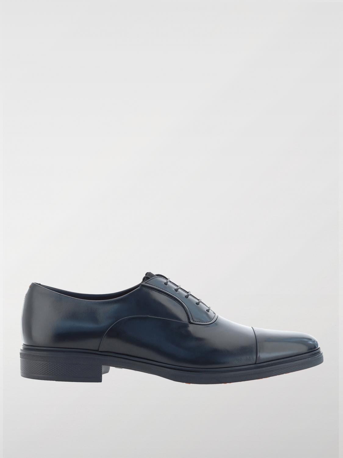 Shop Santoni Brogue Shoes  Men Color Black In Schwarz