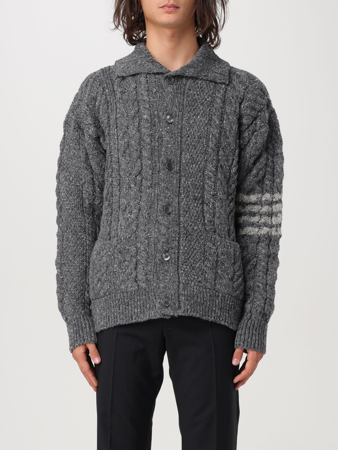 Shop Thom Browne Sweater  Men Color Grey In Grau