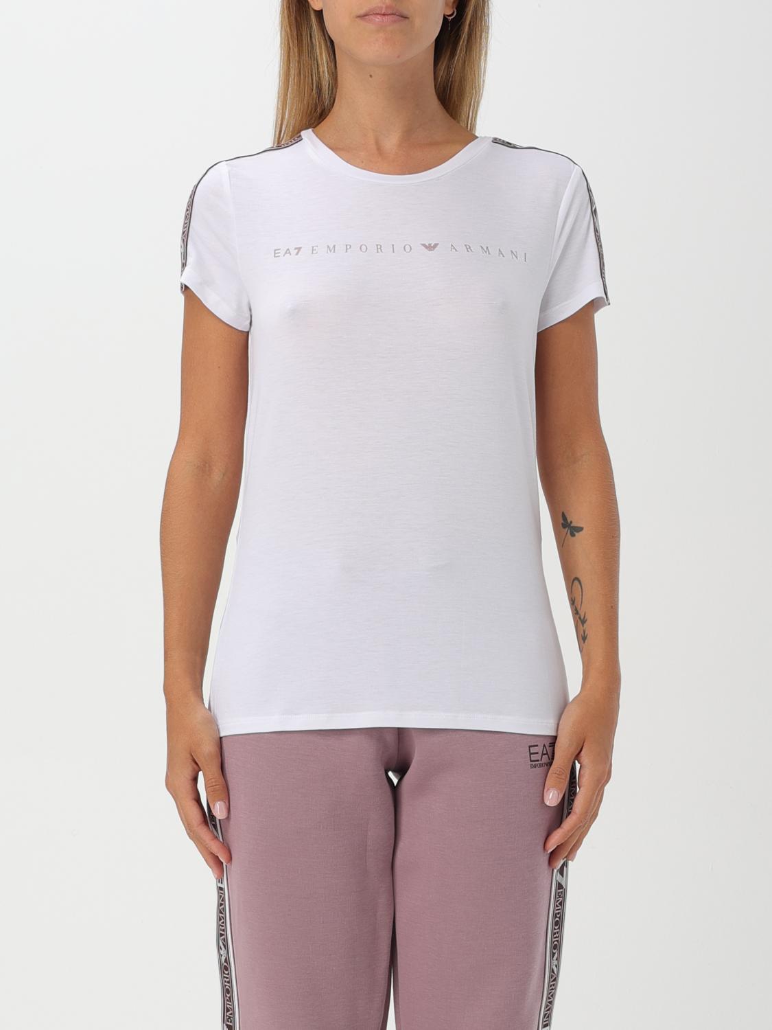 Shop Ea7 T-shirt  Woman Color White In Weiss