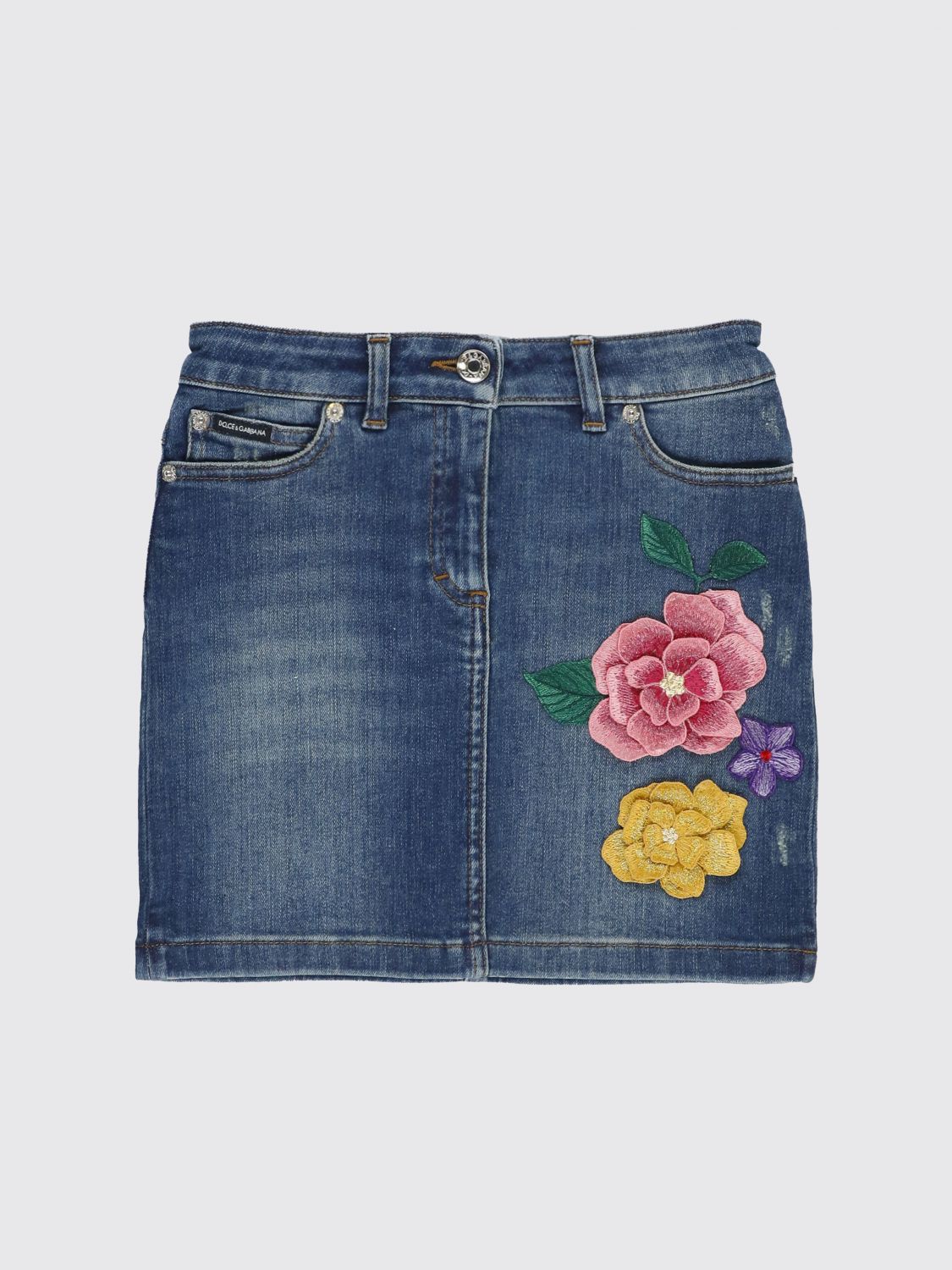 Shop Dolce & Gabbana Skirt  Kids Color Blue In Blau