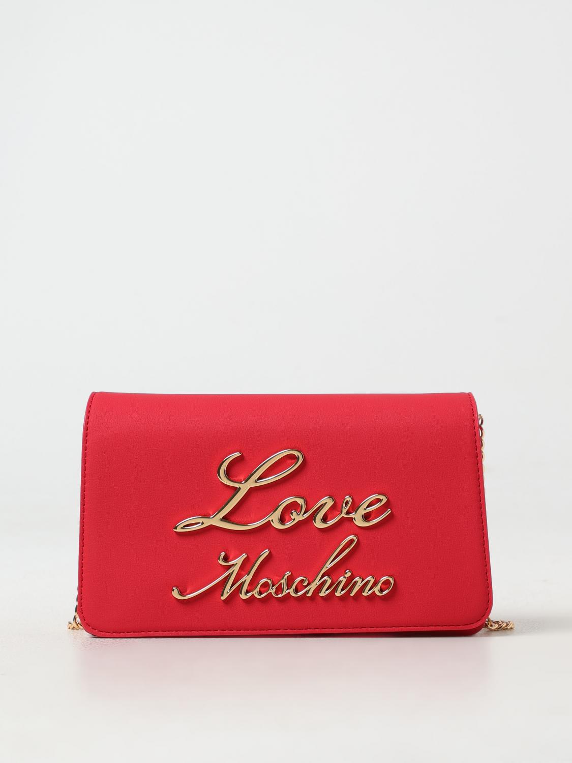 Love Moschino Logo-lettering Shoulder Bag In Red