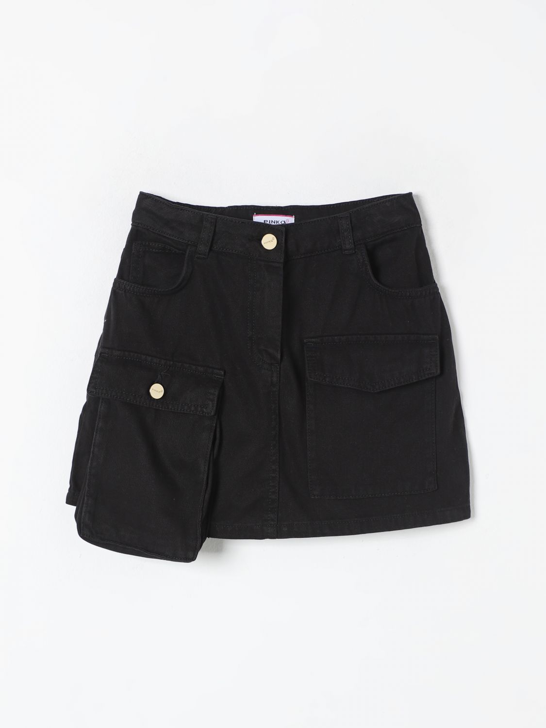 Shop Pinko Skirt  Kids Color Black In Schwarz