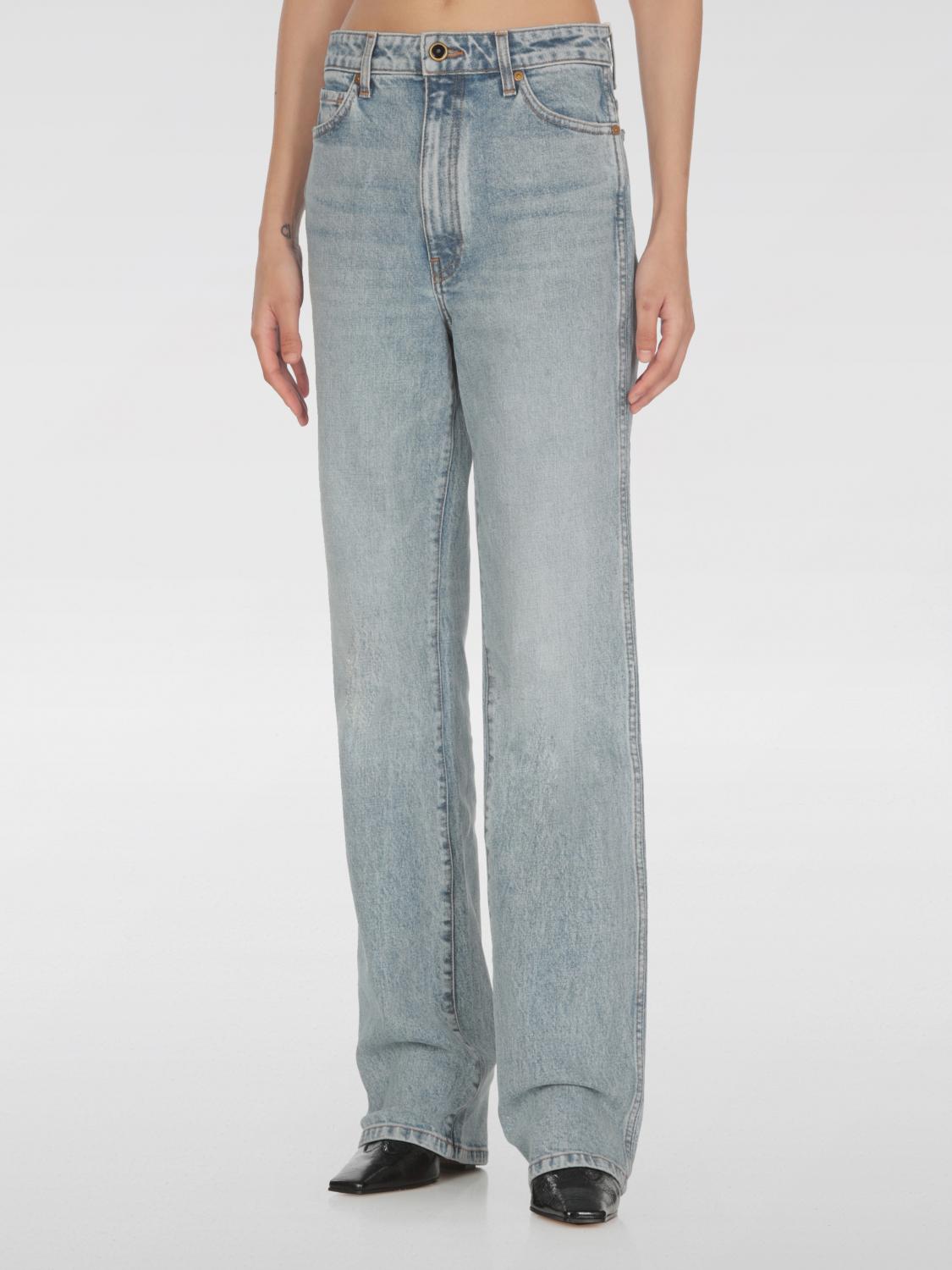 Khaite Woman Jeans Blue Size 26 Cotton, Pre-consumer Recycled Cotton In Hellblau