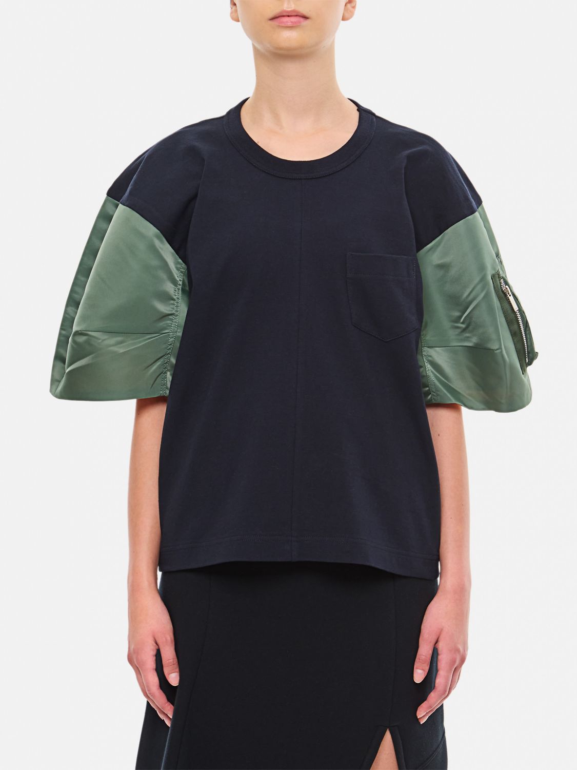 Shop Sacai T-shirt  Woman Color Blue In Blau