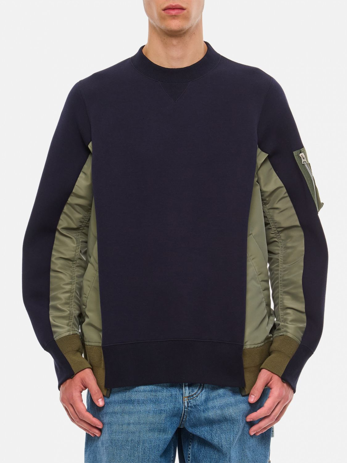 Shop Sacai Sweatshirt  Men Color Blue In Blau