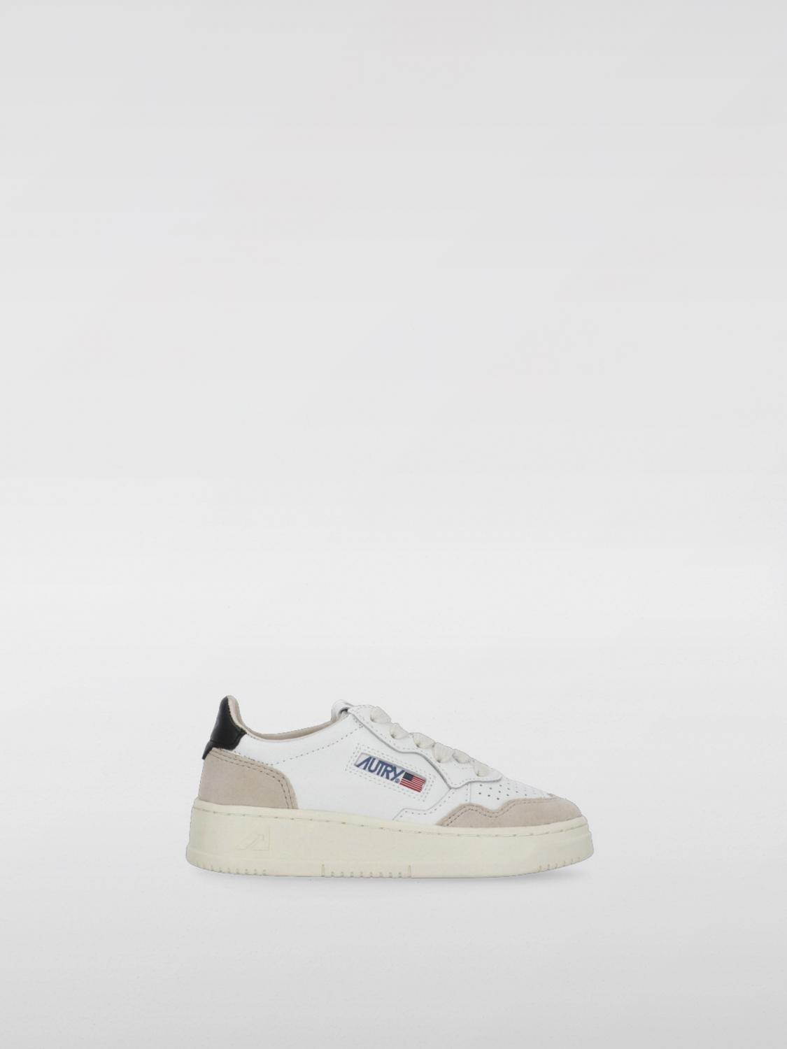Autry White Sneakers For Kids With Logo In Weiss