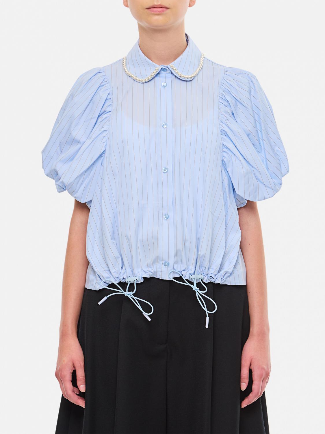 Shop Simone Rocha Shirt  Woman Color Gnawed Blue In Hellblau