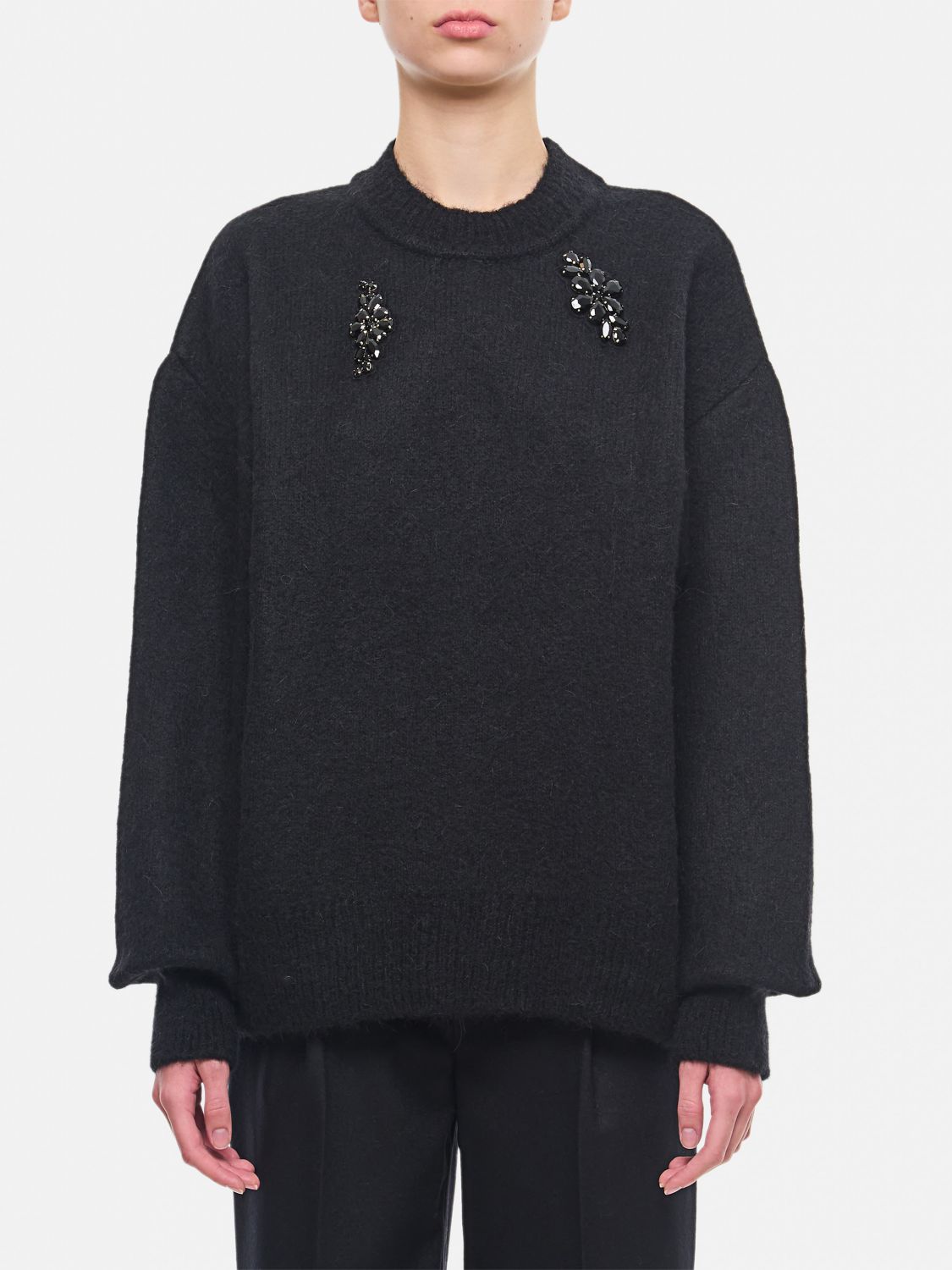 Shop Simone Rocha Sweater  Woman Color Black In Schwarz