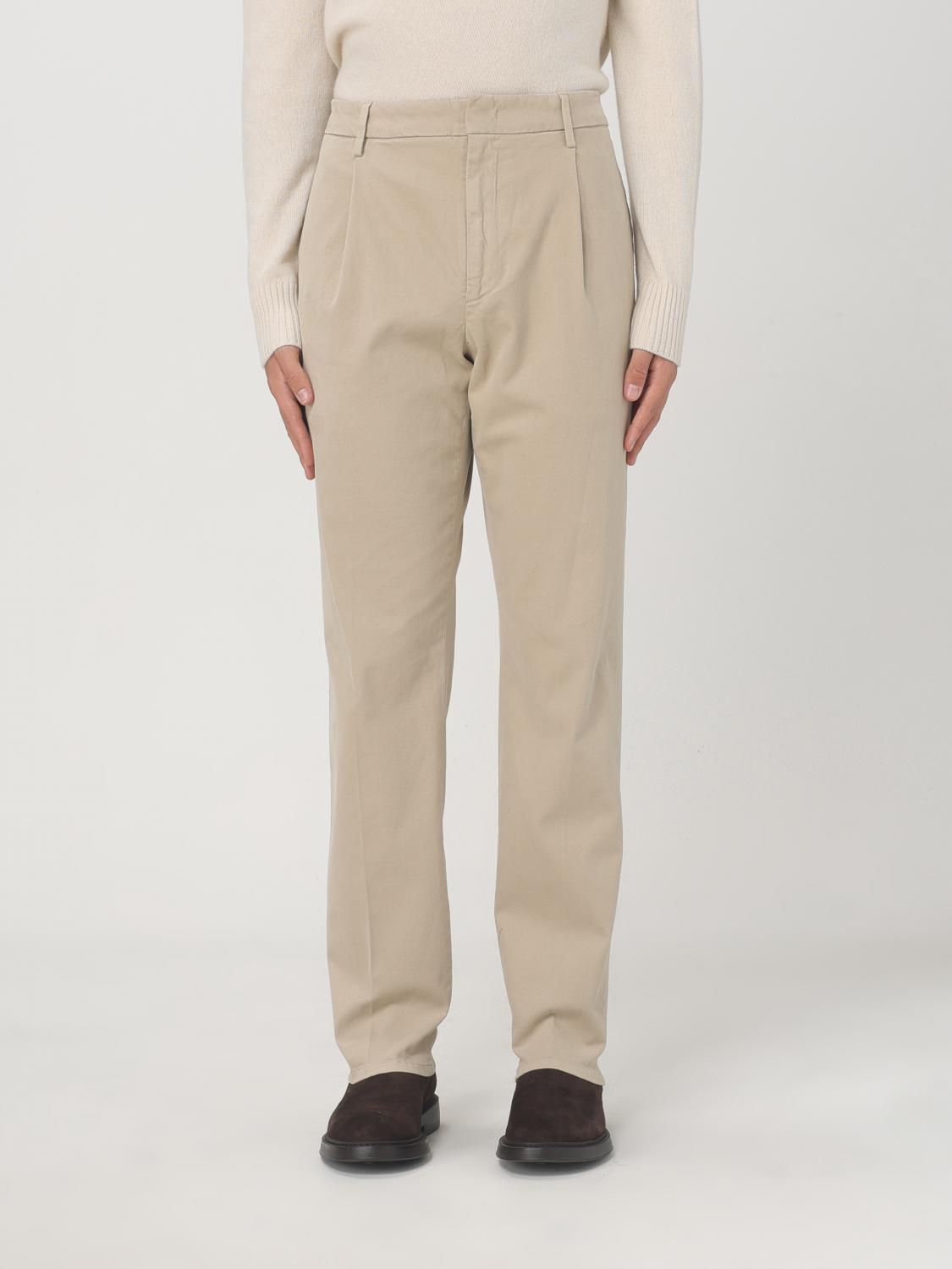 Dondup Belt Loop Casual Pants In Beige