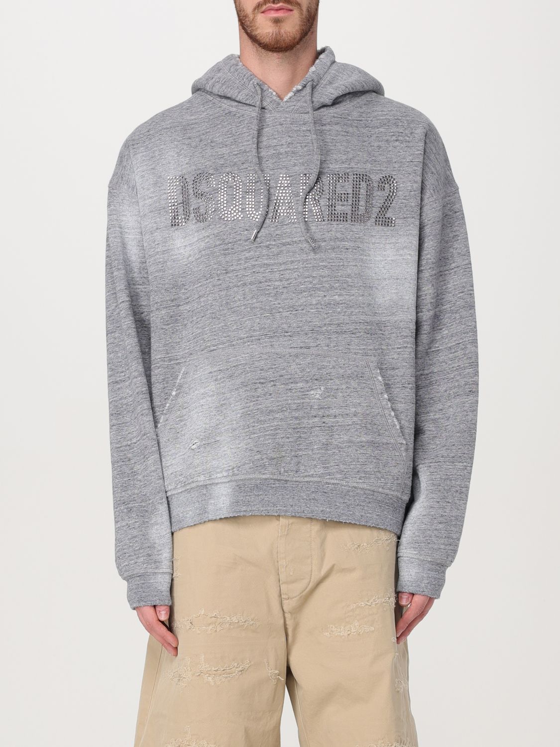 Shop Dsquared2 Sweatshirt  Men Color Grey In Grau