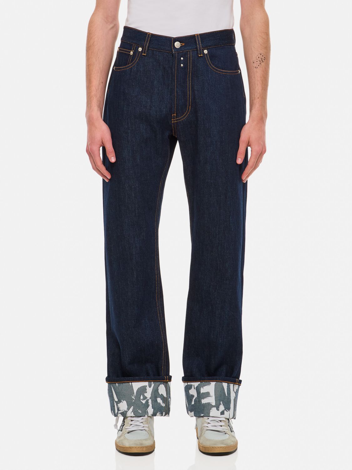 Shop Alexander Mcqueen Jeans  Men Color Blue In Blau