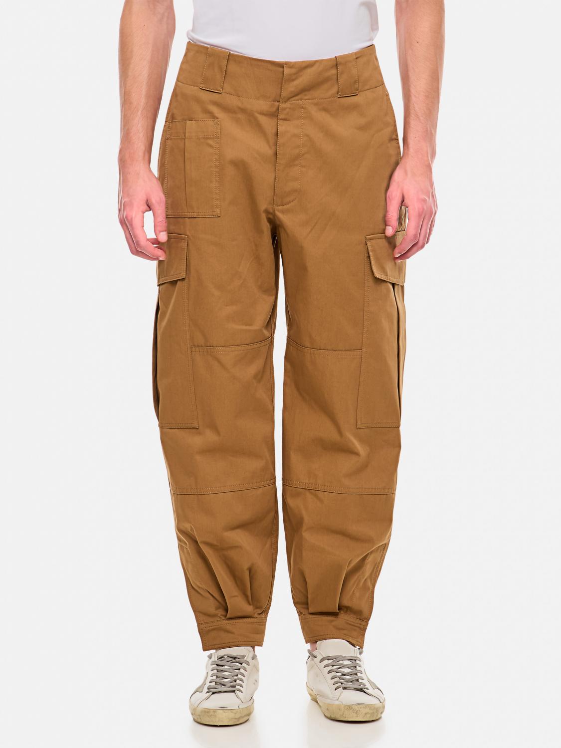Alexander Mcqueen Low-waisted Cargo Pants With Ankle Buttons In Brown