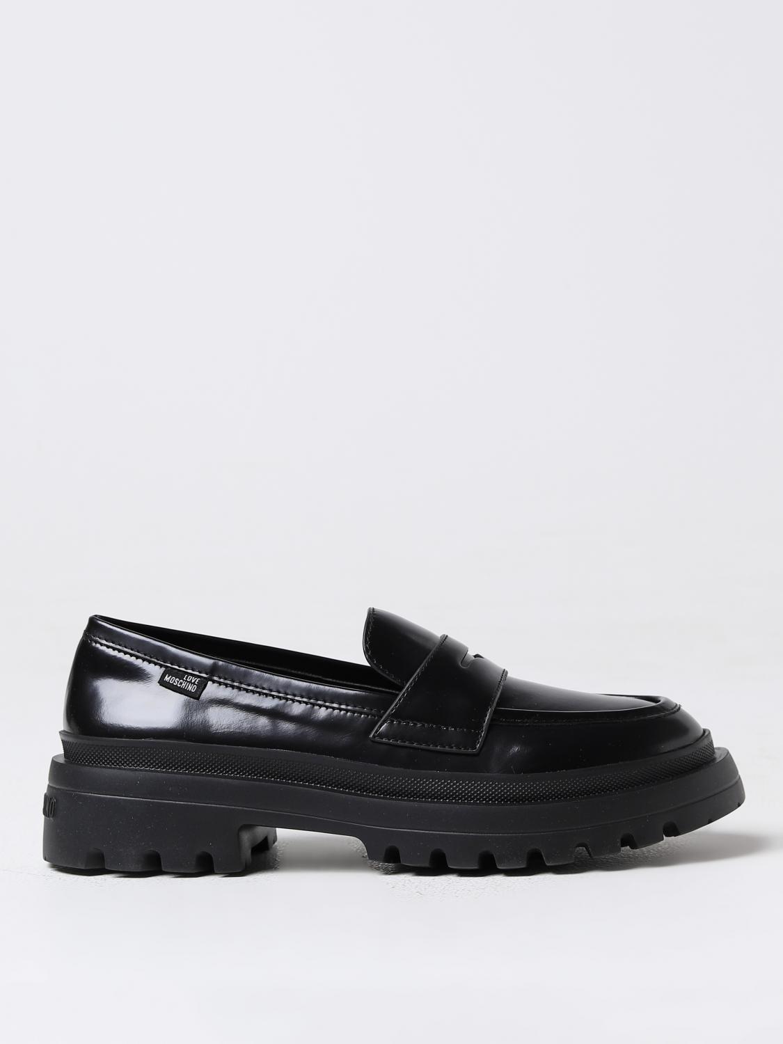 Shop Love Moschino Loafers  Woman Color Black In Schwarz