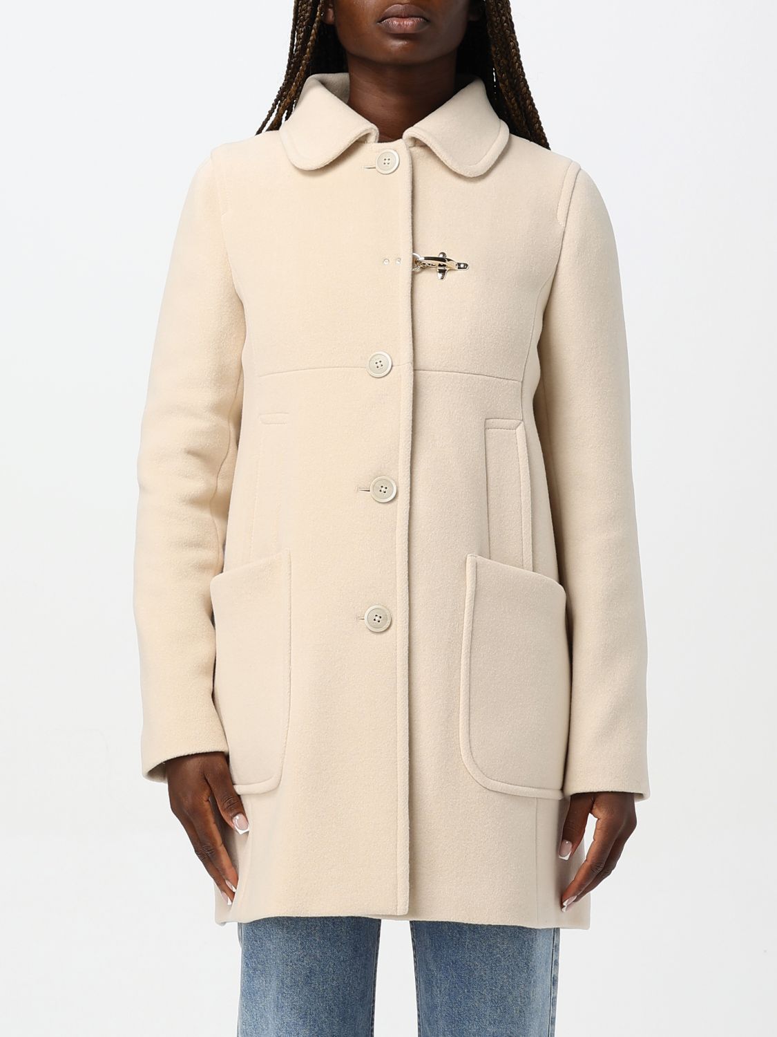 Shop Fay Coat  Woman Color White In Weiss