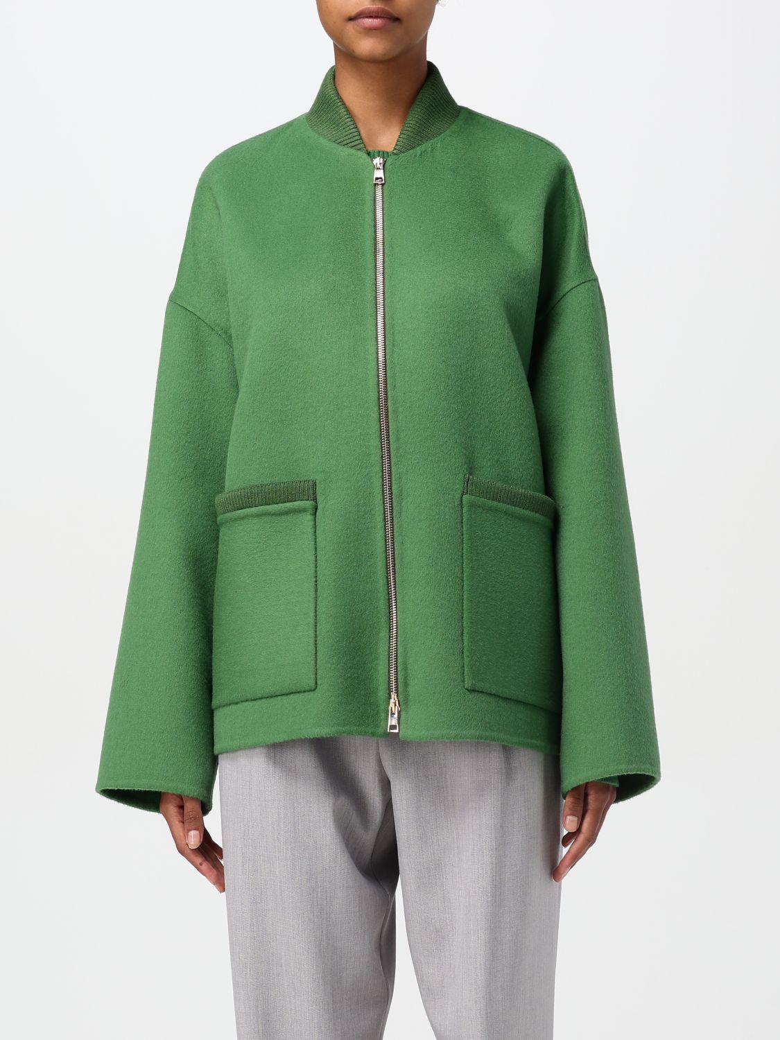 Shop Lorena Antoniazzi Jacket  Woman Color Green In Grün