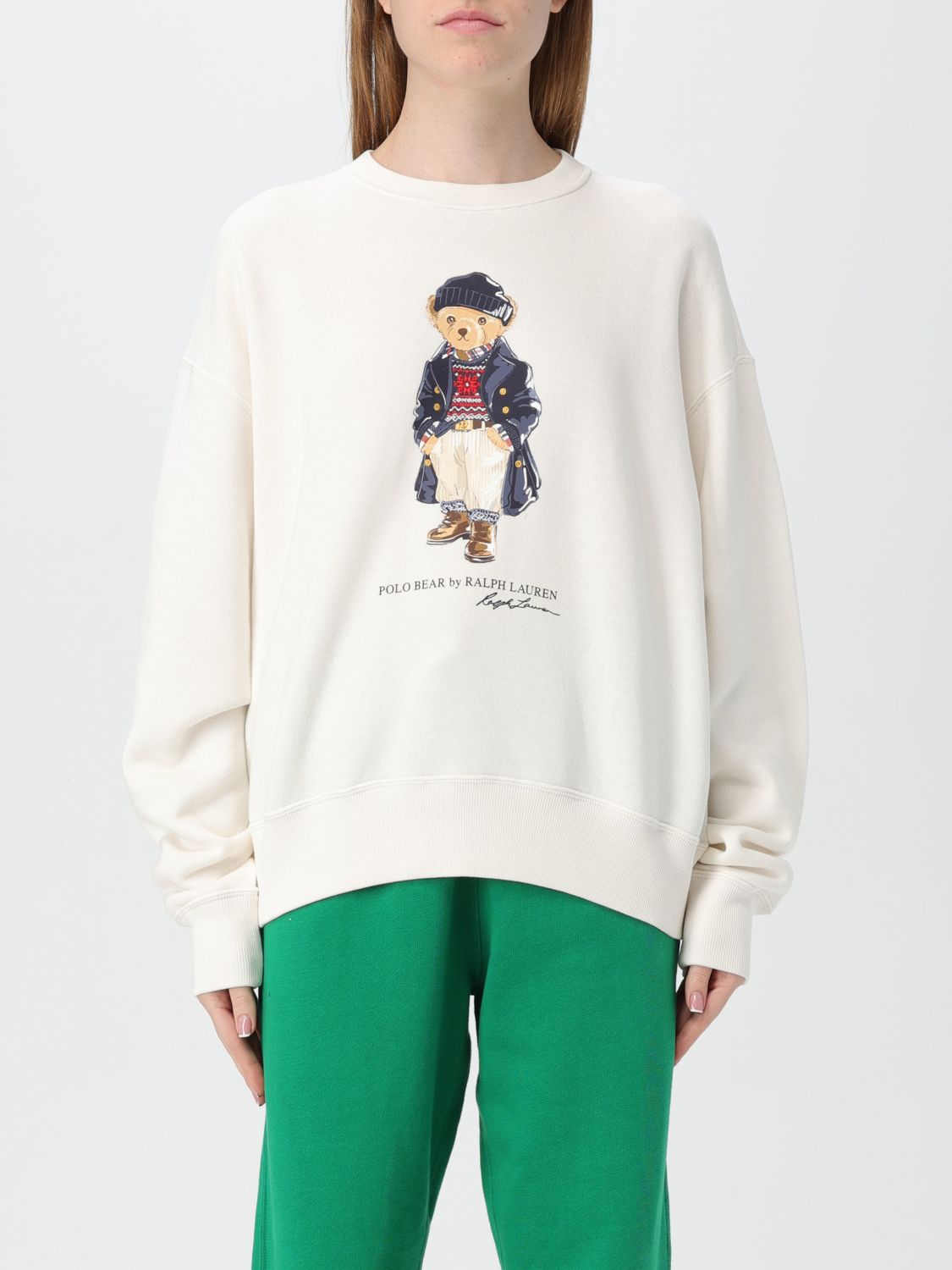 Shop Polo Ralph Lauren Sweatshirt  Woman Color White In Weiss