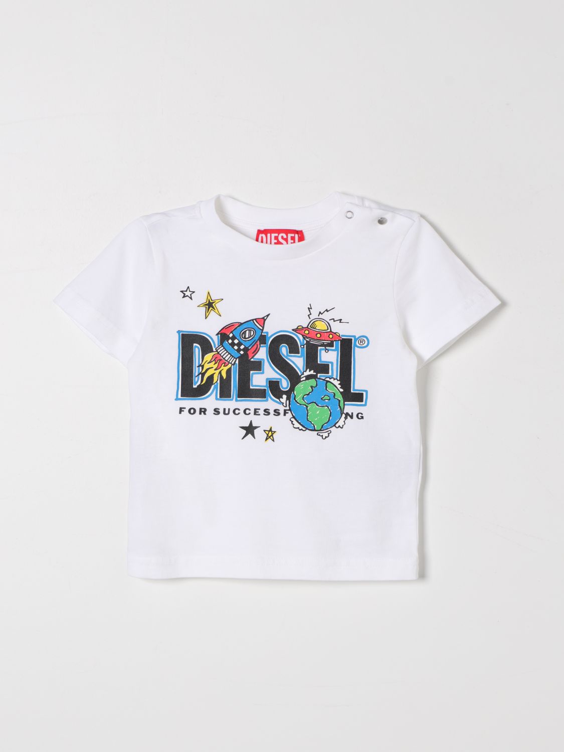 Shop Diesel T-shirt  Kids Color White In Weiss