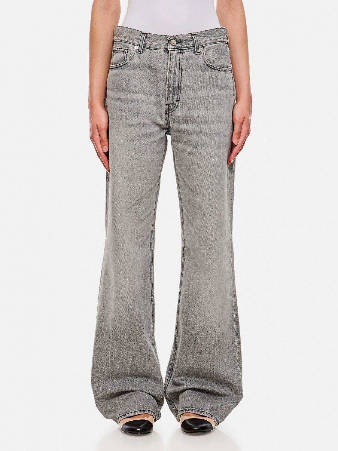 Shop Haikure Jeans  Woman Color Grey In Grau